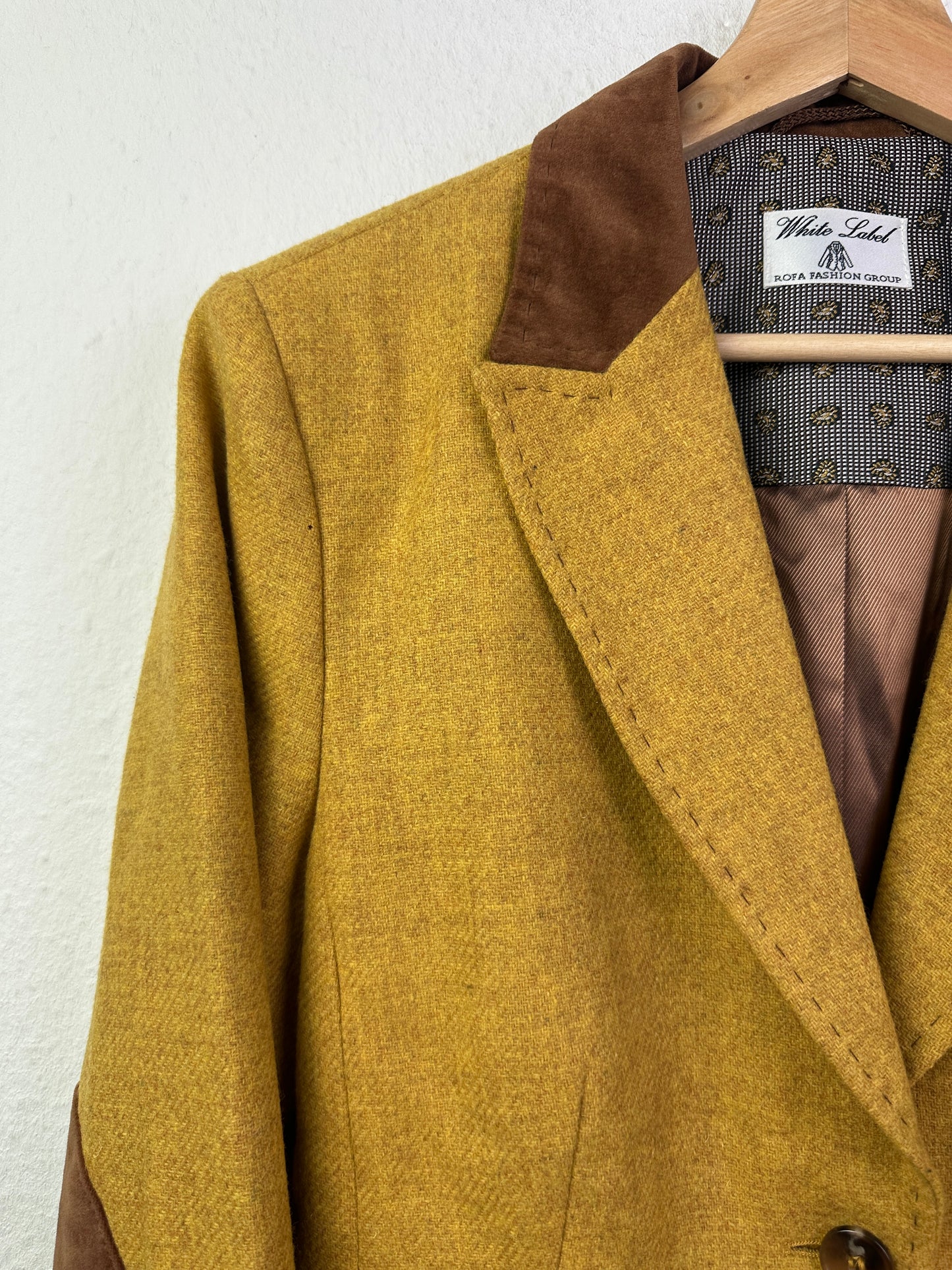 Rofa Fashion Gruppe Damen Blazer Gr 42 in Gelb. Schurwolle 100