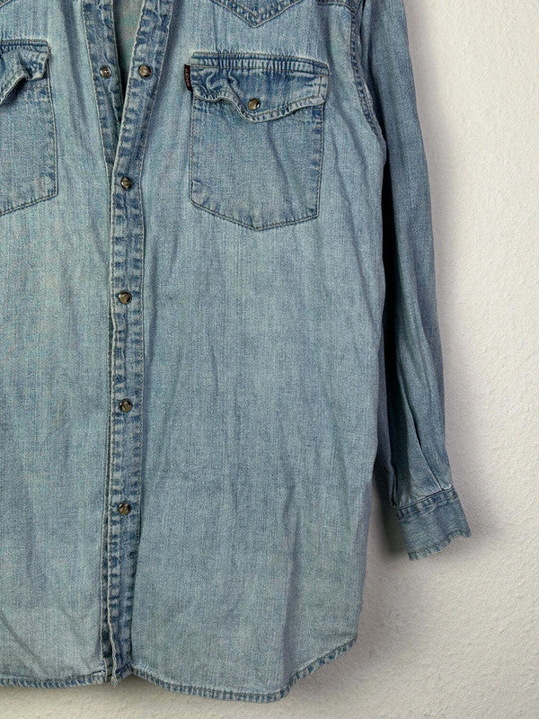 Damen Jeans Bluse von Rocky in der Farbe hellblau, aus denim, Gr.S