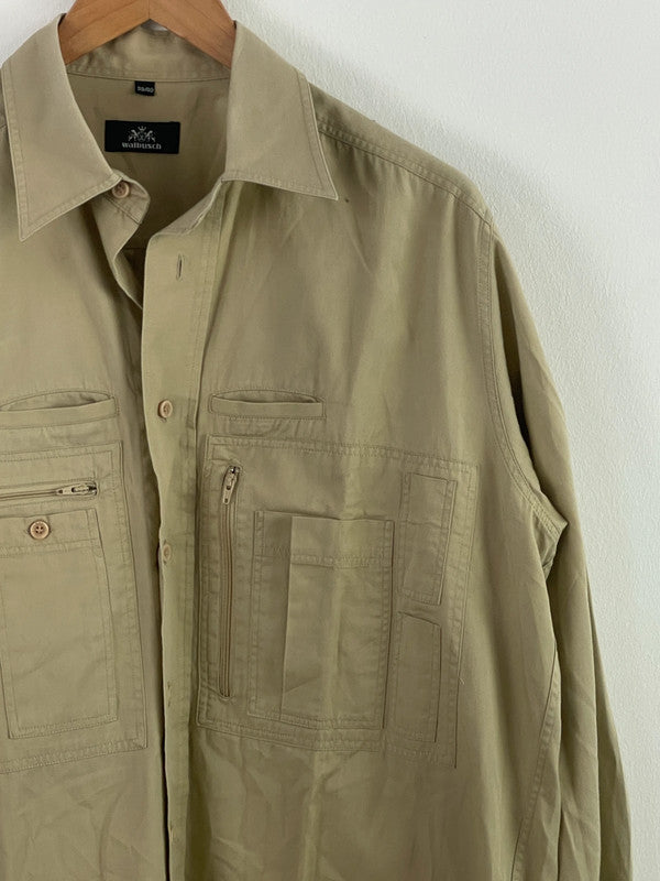 Walbusch Herren Hemd Gr M Farbe Beige