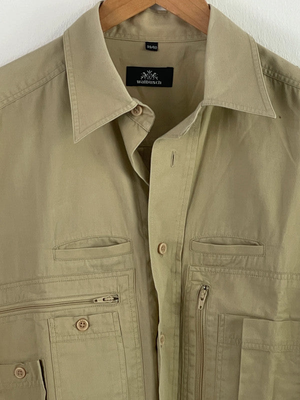 Walbusch Herren Hemd Gr M Farbe Beige