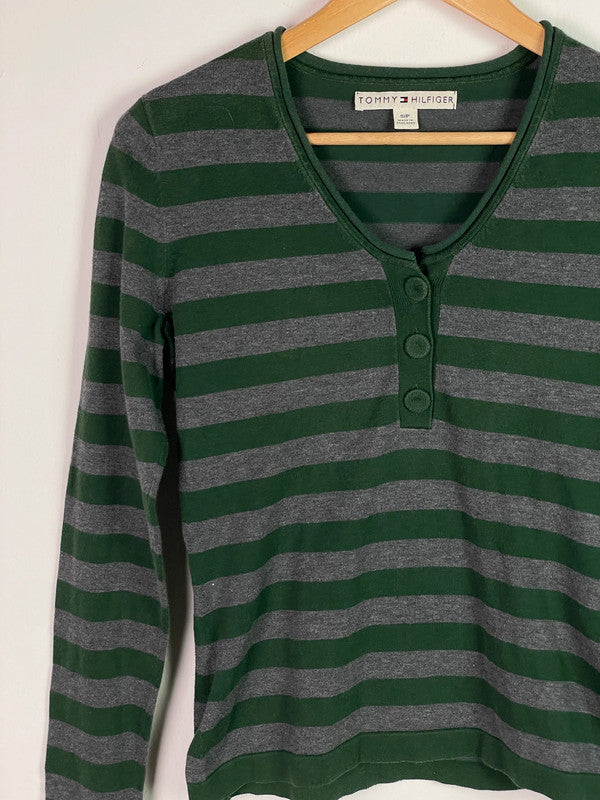 Tommy Hilfiger Damen Shirt Gr S Farbe Dunkelgrün Grau