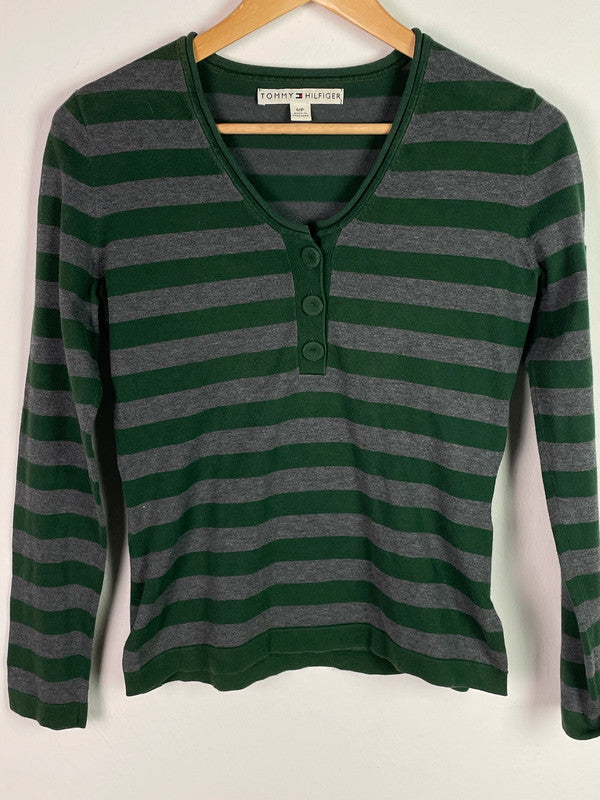 Tommy Hilfiger Damen Shirt Gr S Farbe Dunkelgrün Grau