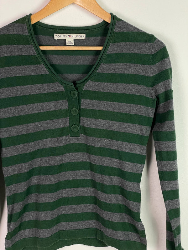 Tommy Hilfiger Damen Shirt Gr S Farbe Dunkelgrün Grau