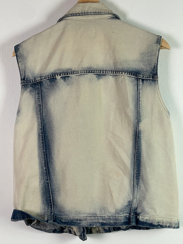 Mango Jeans Damen Weste Gr M Farbe Weiß, Blau