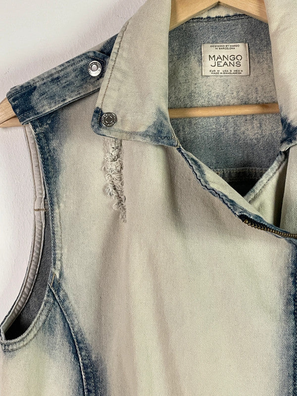 Mango Jeans Damen Weste Gr M Farbe Weiß, Blau