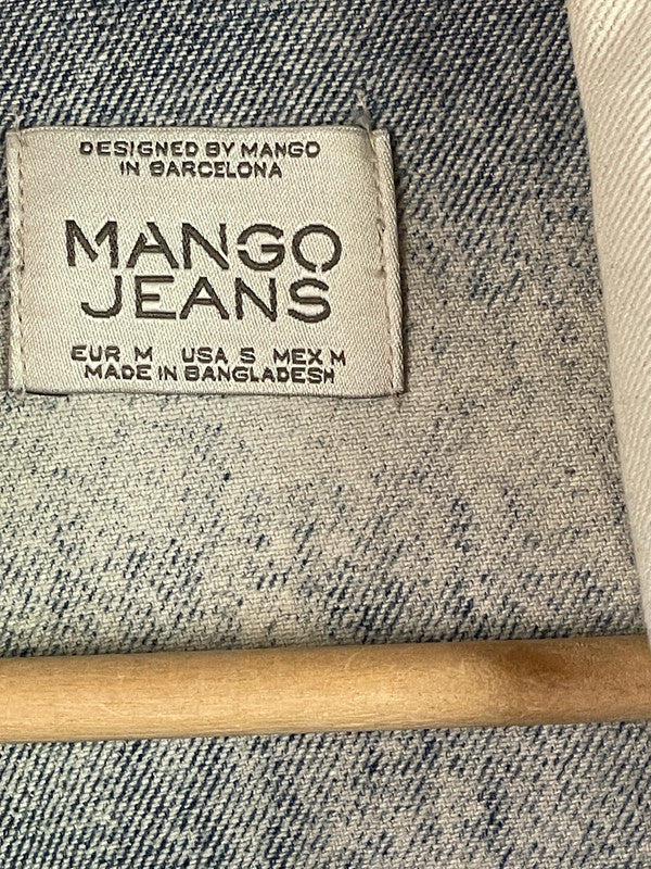 Mango Jeans Damen Weste Gr M Farbe Weiß, Blau