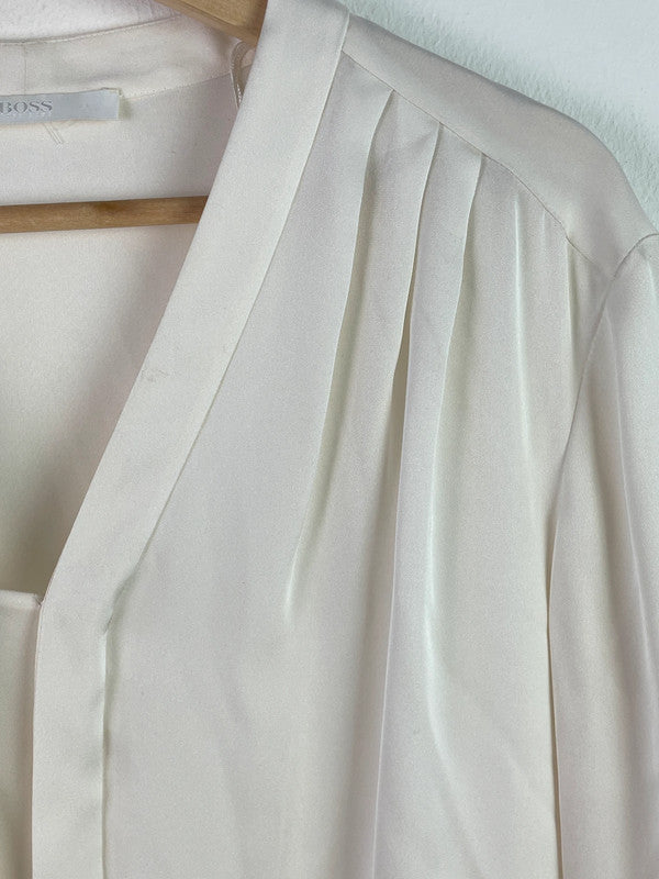Boss Damen Bluse aus Seide M Farbe beige