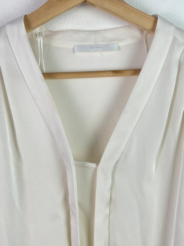 Boss Damen Bluse aus Seide M Farbe beige