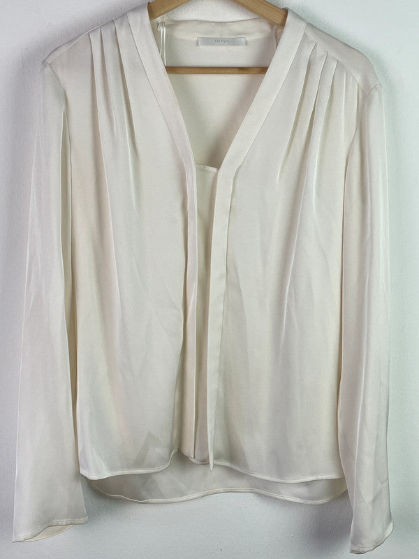 Boss Damen Bluse aus Seide M Farbe beige