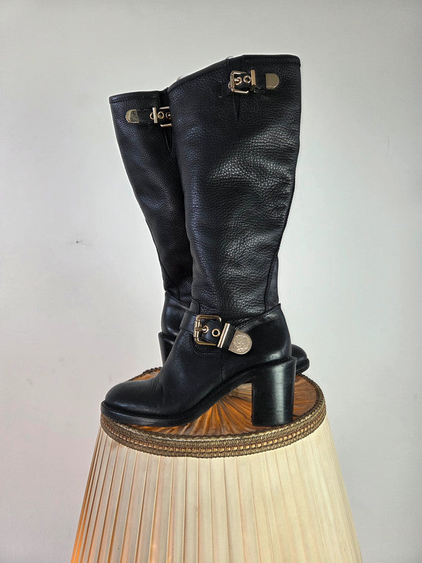 Vintage Damen Echtleder Stiefel EU37 Farbe schwarz