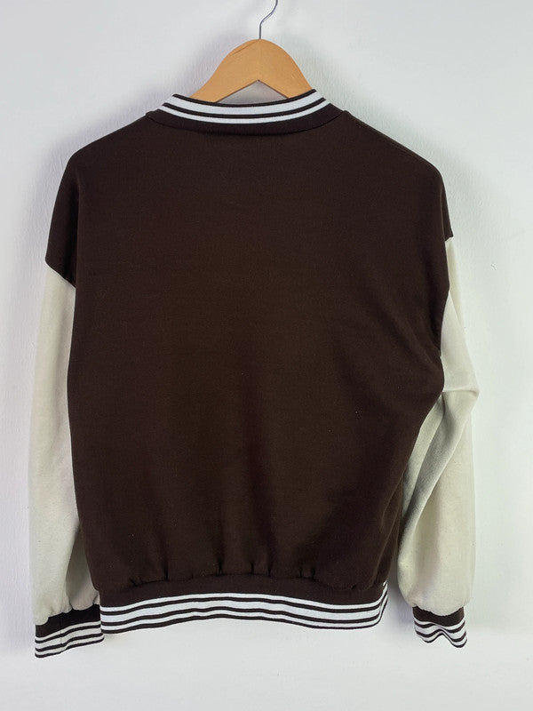 Vintage Herren College Jacke Gr L Farbe Braun