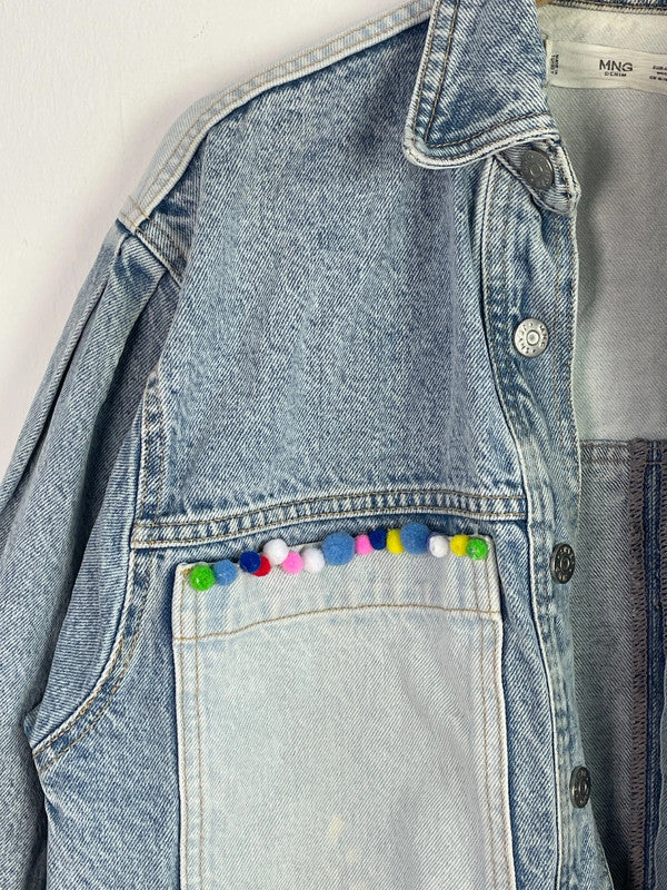 Mango Damen Jeansjacke Gr. S Farbe blau