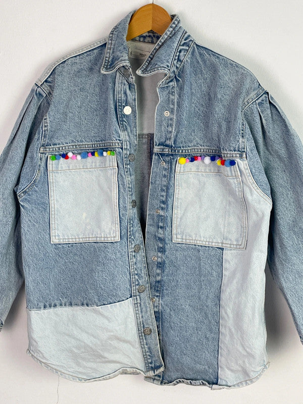Mango Damen Jeansjacke Gr. S Farbe blau