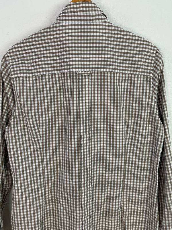 Cassani Herren Hemd Gr. L Farbe braun/weiß