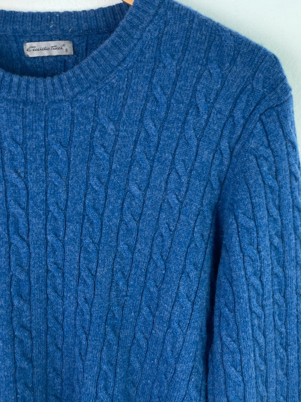 Emidio Tucci Damen Strickpullover aus Lanawolle Gr. M Farbe blau