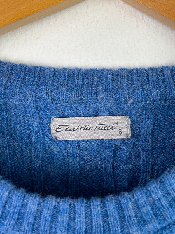Emidio Tucci Damen Strickpullover aus Lanawolle Gr. M Farbe blau
