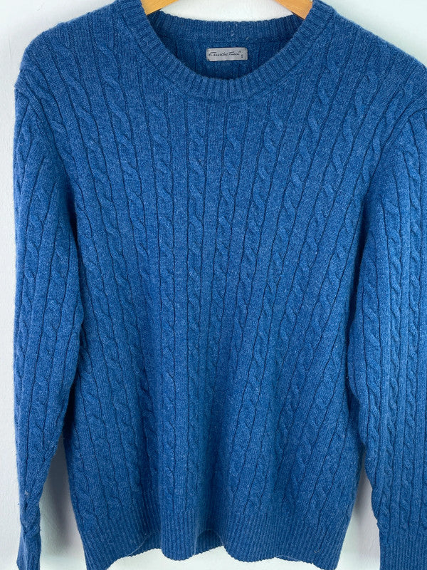 Emidio Tucci Damen Strickpullover aus Lanawolle Gr. M Farbe blau
