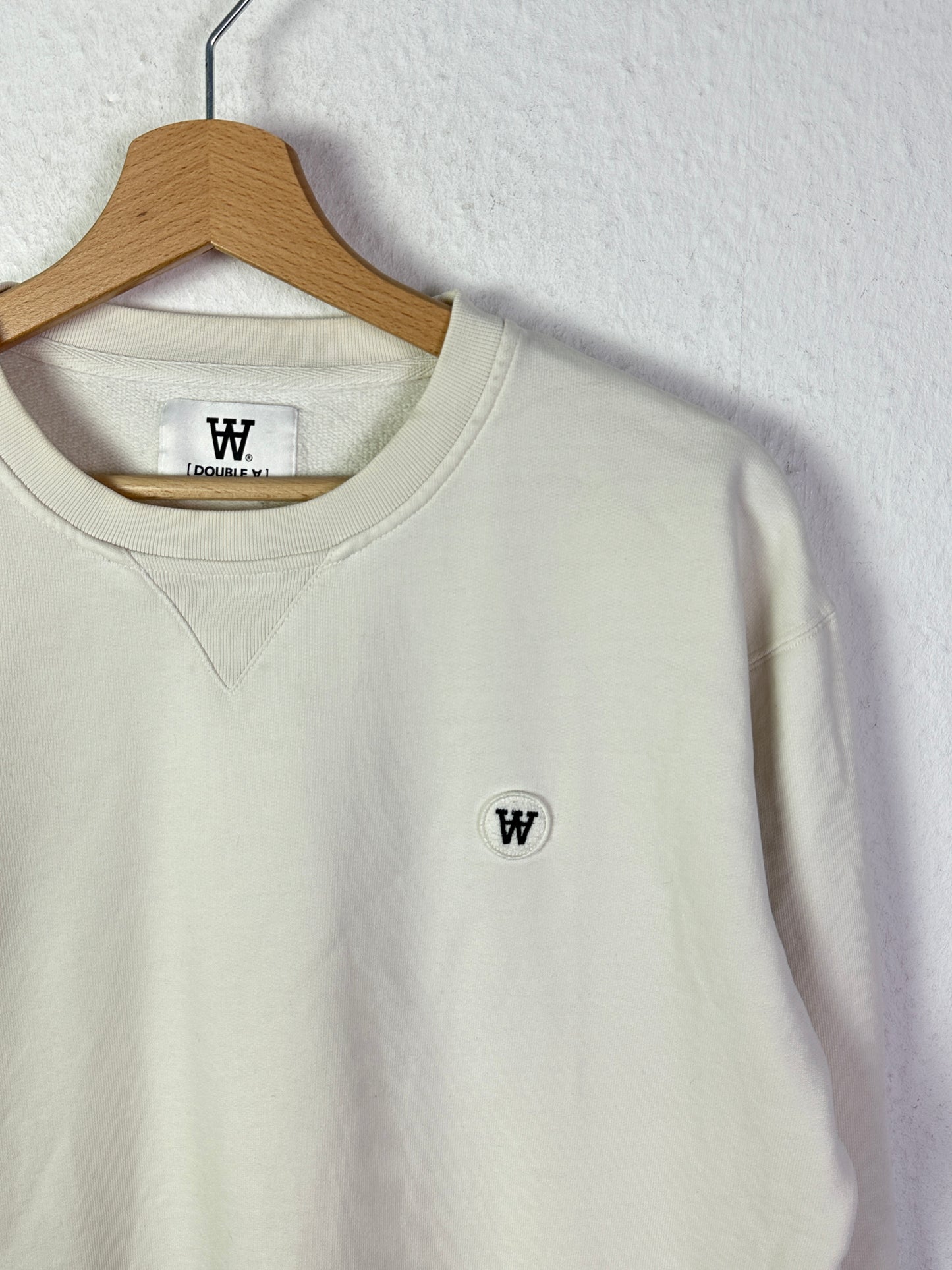 Damen Pullover by Wood Wood Gr L Farbe Weiß