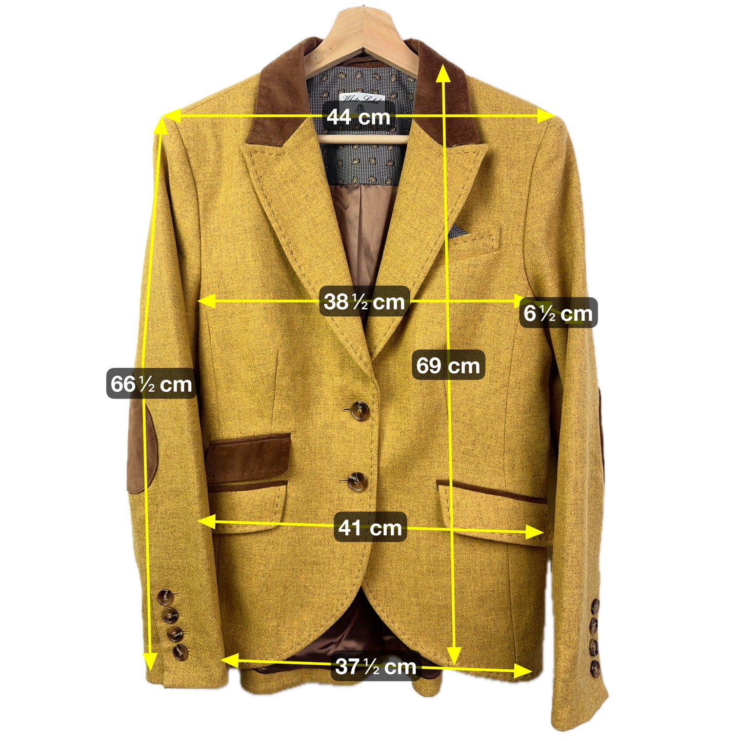 Rofa Fashion Gruppe Damen Blazer Gr 42 in Gelb. Schurwolle 100
