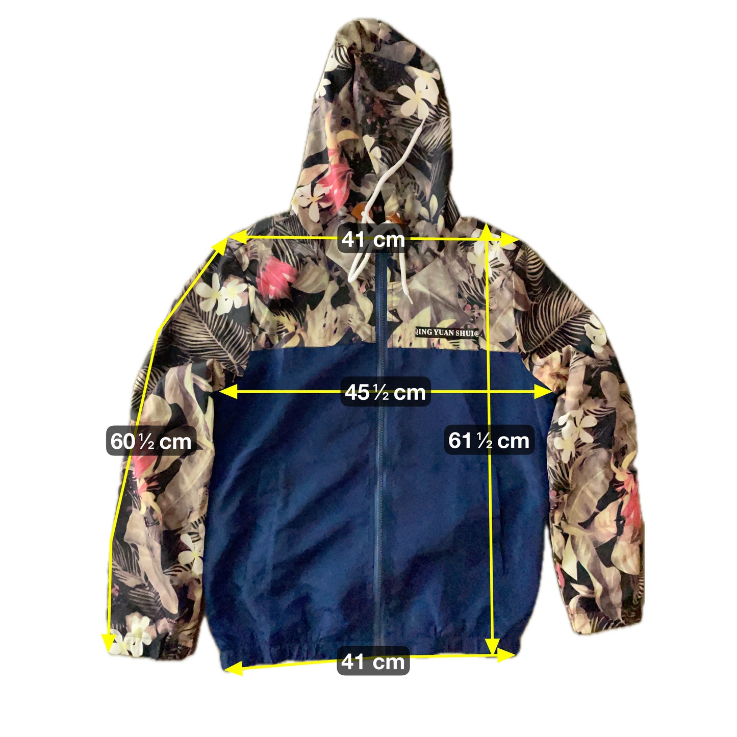 Fashion Collection Damen Bomberjacke mit Blumenmuster Gr M Farbe blau grün