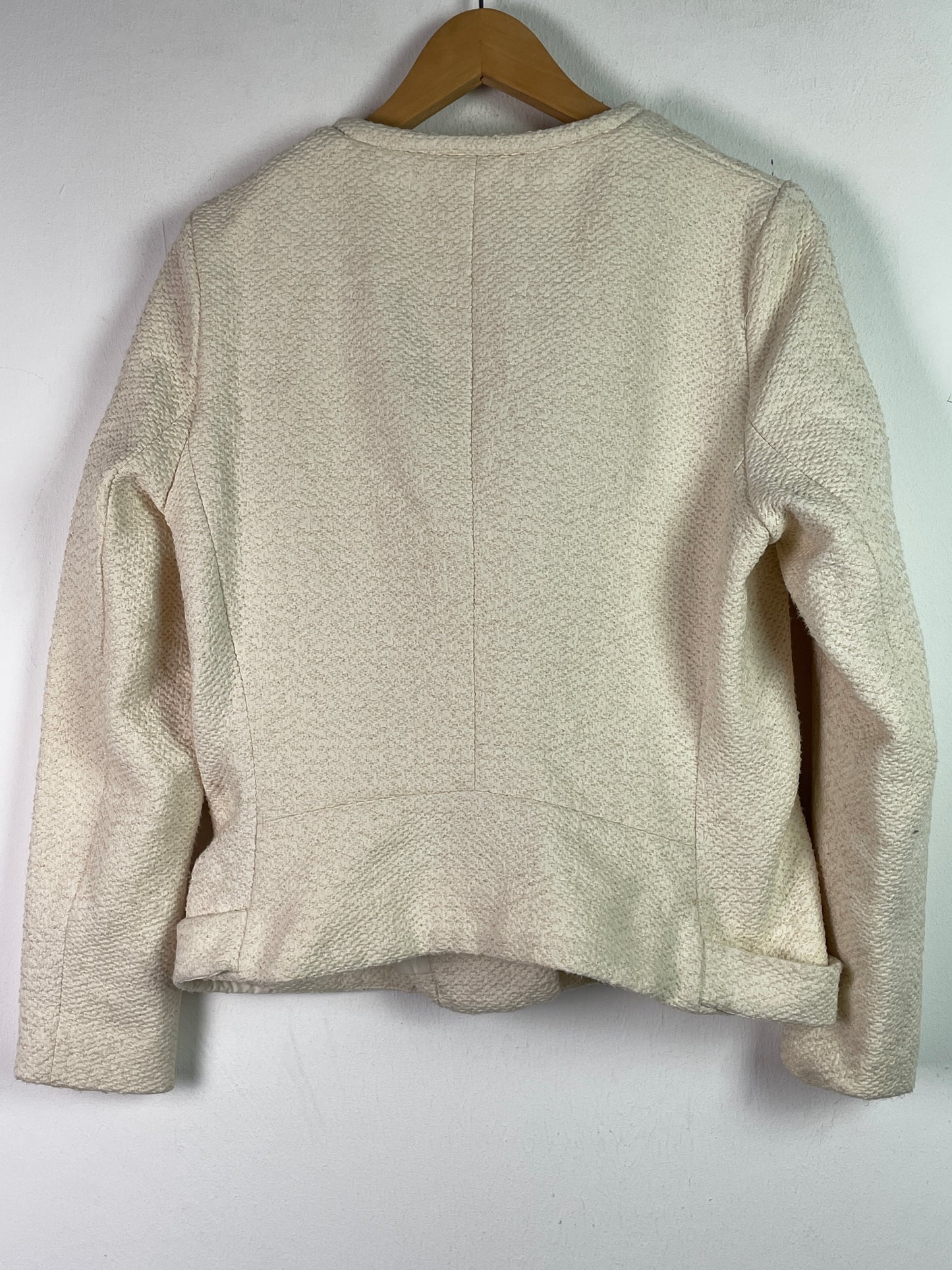 H&M Damen Jacke im edelen Bikerstil Gr L Farbe creme