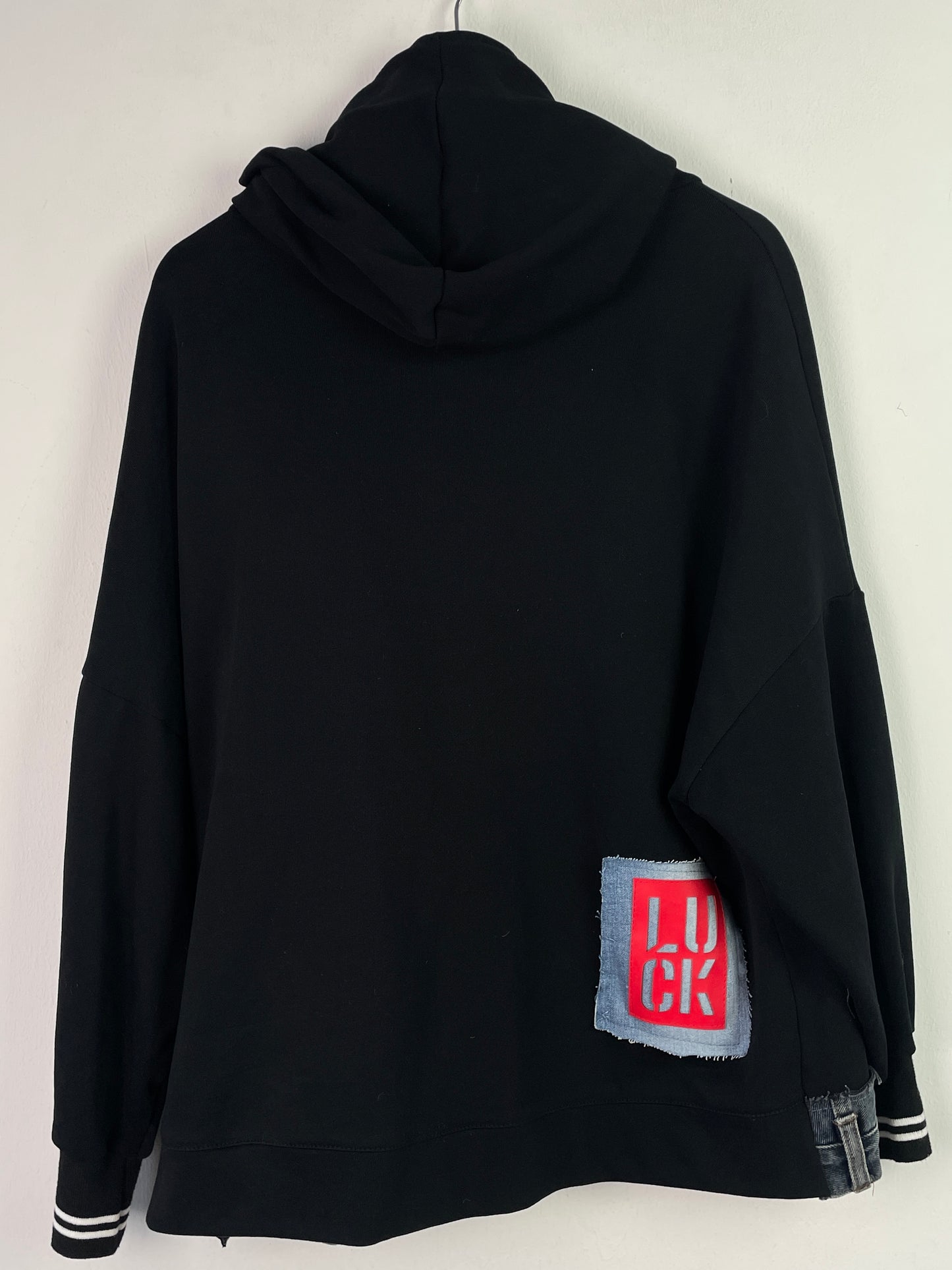 Acqua & Limone Damen Pullover mit Jeans Taschen Asymetrisch Gr XXL Farbe schwarz blau