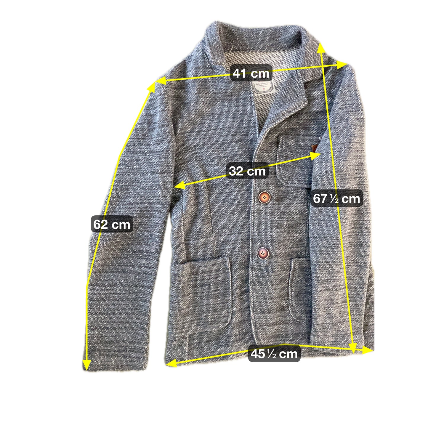 KDWN Damen Blazer Gr. M Grau – Strickjacke mit Reverskragen Baumwolle Polyester / KDWN Women’s Blazer Size M Grey – Knit Jacket Cotton Polyester