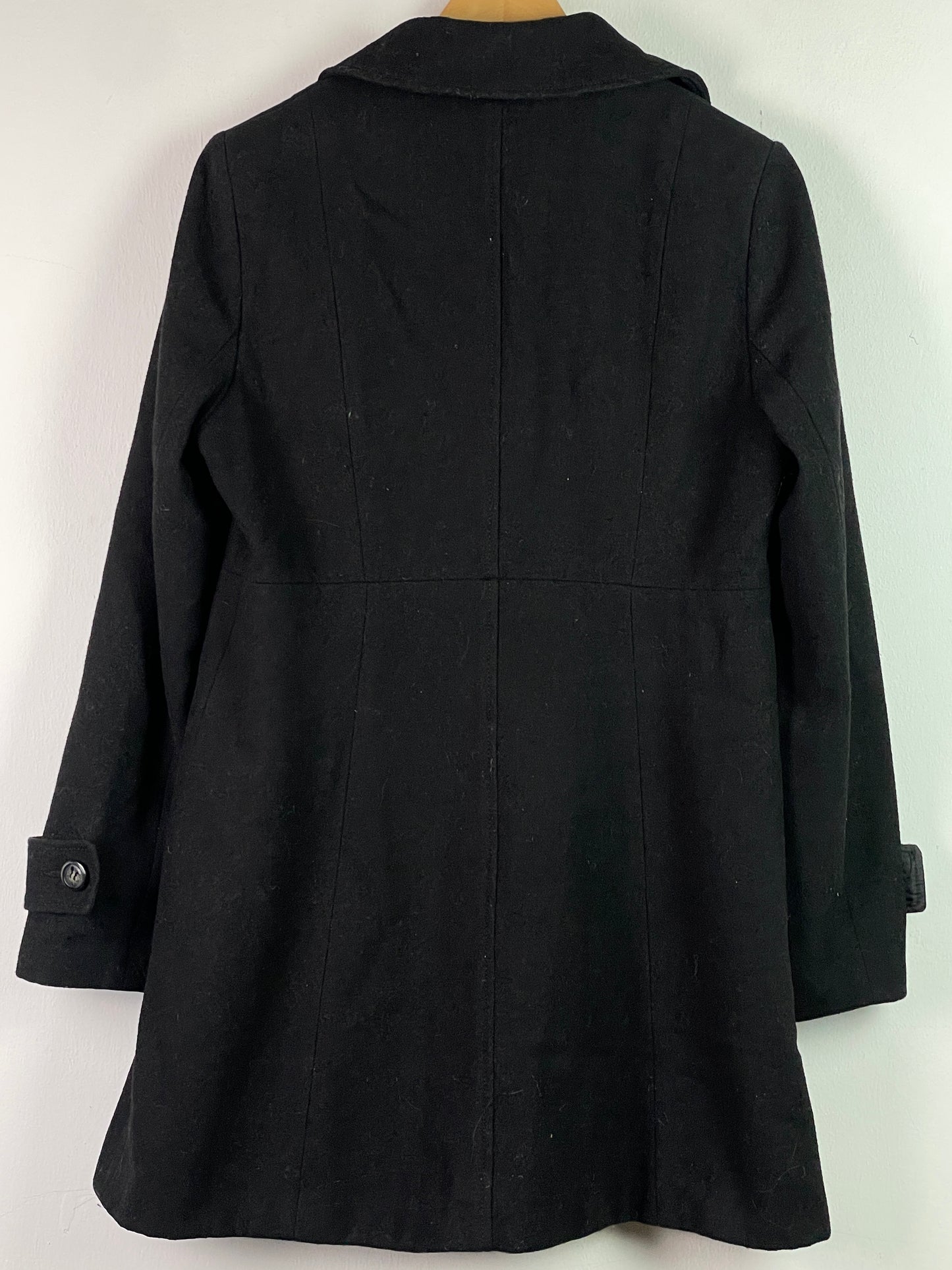 L/G Damen Mantel aus Wolle Gr M Farbe schwarz