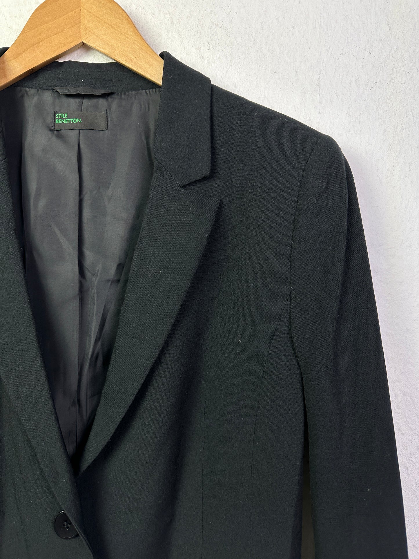 Benetton Damen Blazer in Schwarz Gr 36