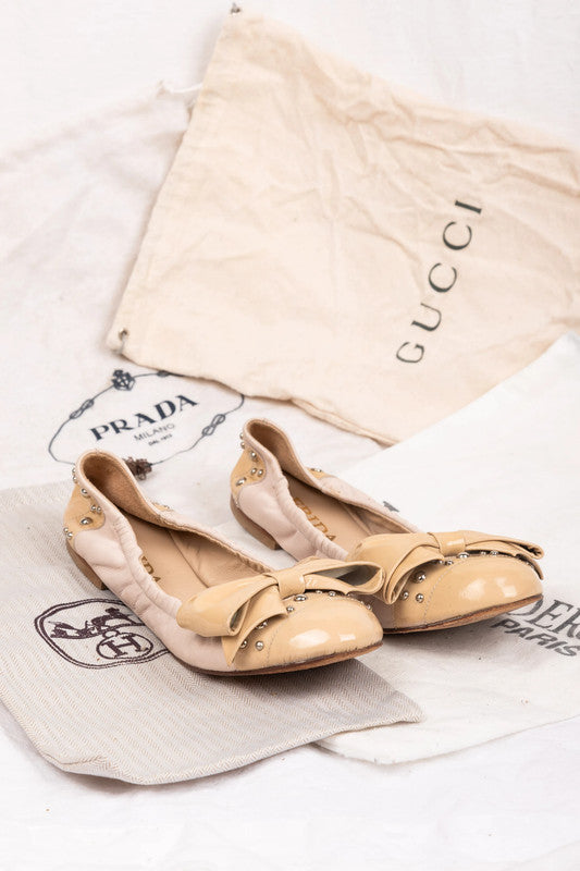 Ballerinas mit Schleife in beige von Frida (EU36)