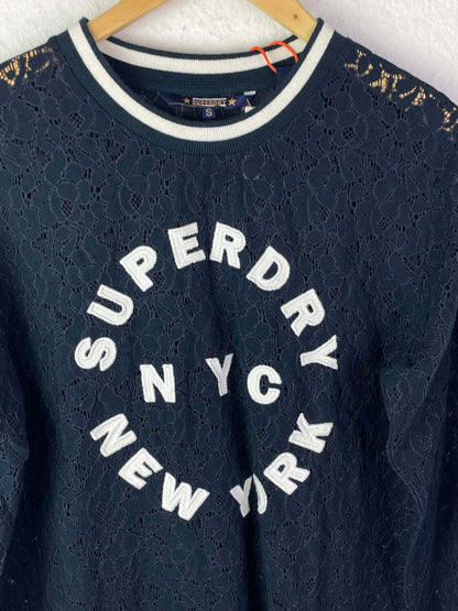 Damen pullover in dunkelblau von Superdry Größe 38 neu mit Etikett