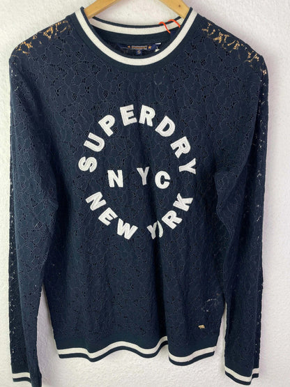Damen pullover in dunkelblau von Superdry Größe 38 neu mit Etikett
