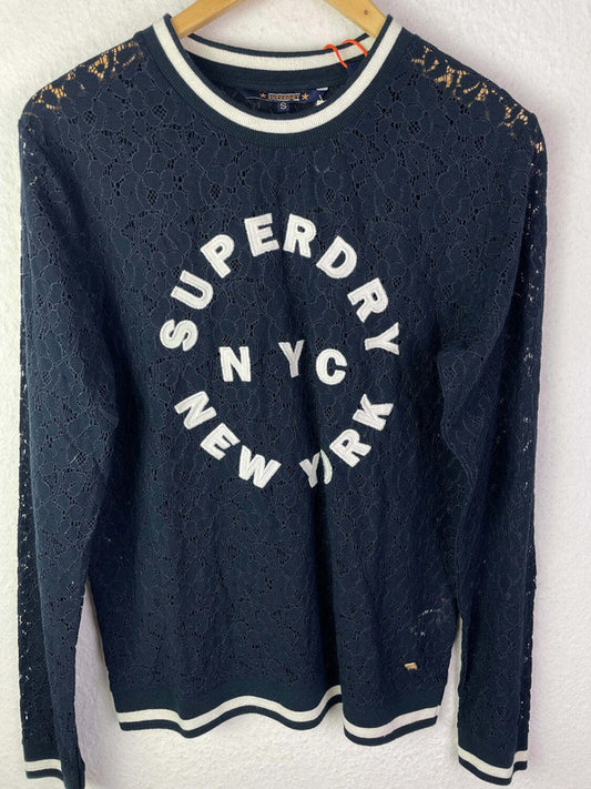Damen pullover in dunkelblau von Superdry Größe 38 neu mit Etikett