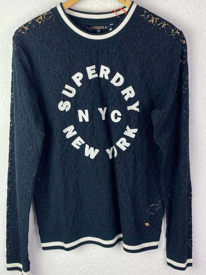 Damen pullover in dunkelblau von Superdry Größe 38 neu mit Etikett