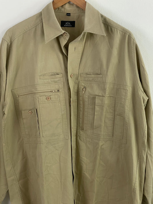Walbusch Herren Hemd Gr M Farbe Beige