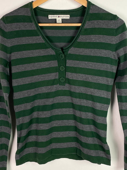 Tommy Hilfiger Damen Shirt Gr S Farbe Dunkelgrün Grau