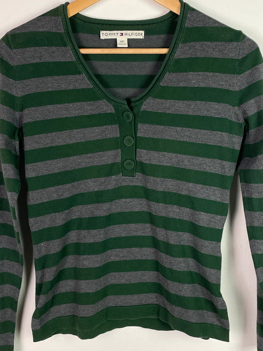 Tommy Hilfiger Damen Shirt Gr S Farbe Dunkelgrün Grau