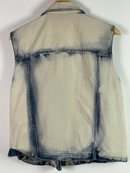 Mango Jeans Damen Weste Gr M Farbe Weiß, Blau