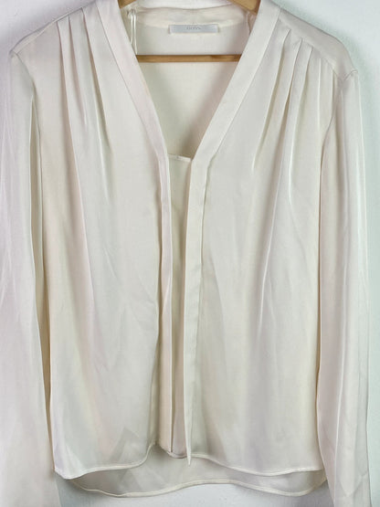 Boss Damen Bluse aus Seide M Farbe beige