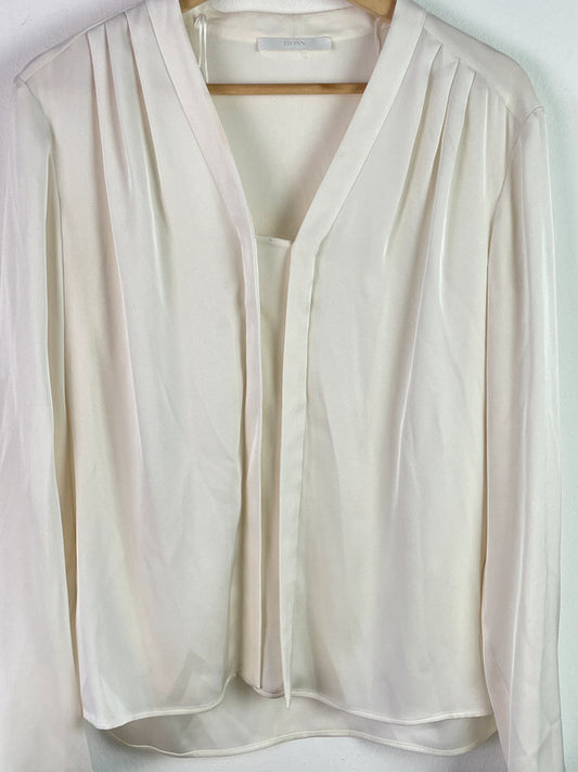 Boss Damen Bluse aus Seide M Farbe beige