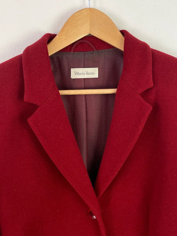 Vittoria Verani Damen Blazer aus Lambs Wolle, Angora Wolle Gr 44 Farbe rot