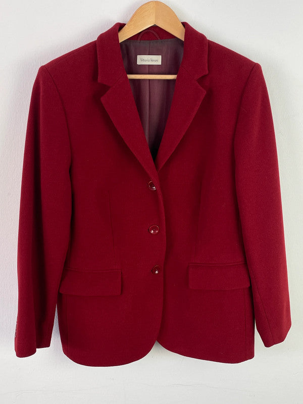 Vittoria Verani Damen Blazer aus Lambs Wolle, Angora Wolle Gr 44 Farbe rot