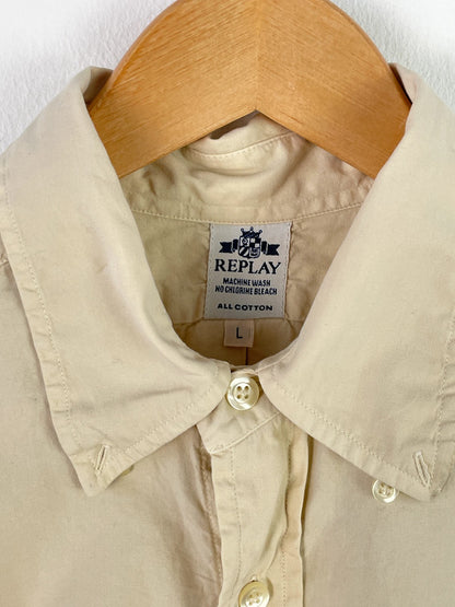 Replay Herren Hemd Gr.L Farbe Beige