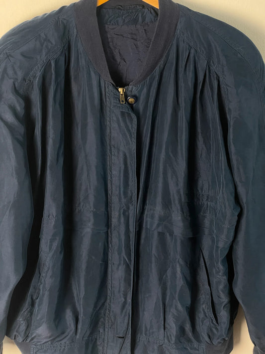 Ravens Herren Bomberjacke aus 100% Seide Gr. L Farbe blau