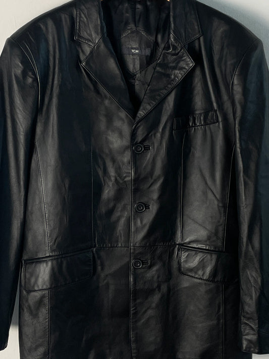 TCM Herren Lederjacke aus Lamm-Nappaleder Gr. XL Farbe schwarz