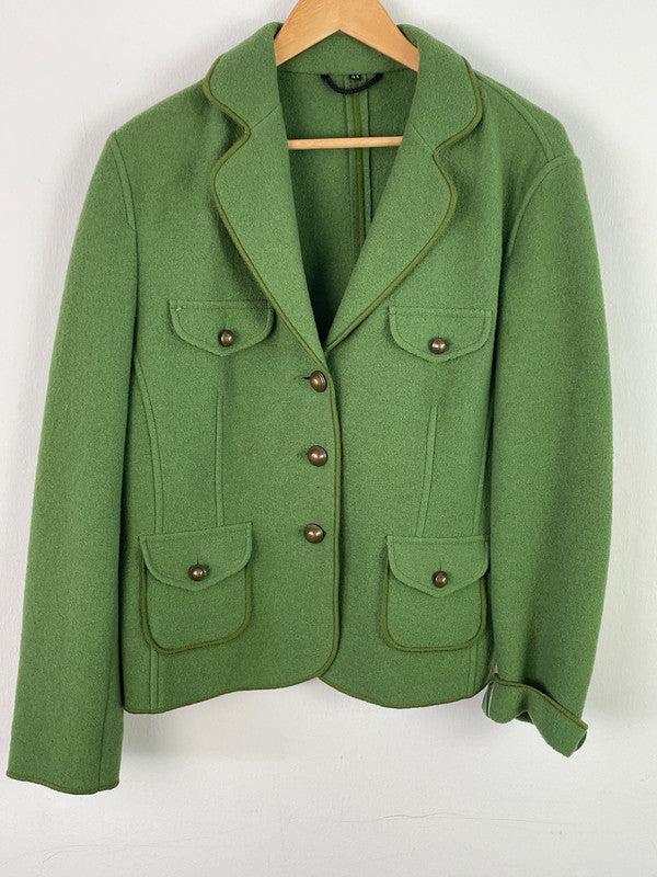Vintage Damen Jacke aus Schurwolle Gr.44Farbe Grün