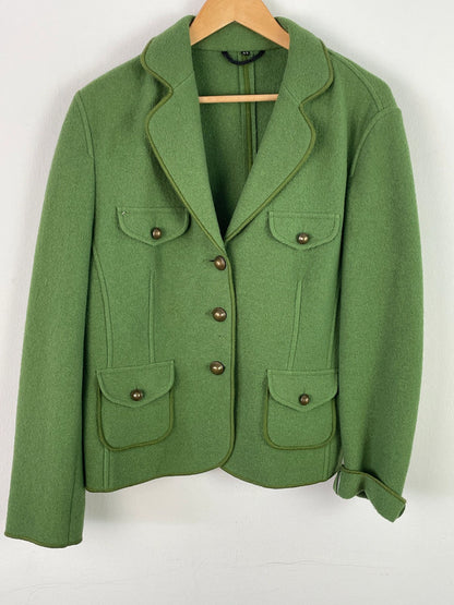 Vintage Damen Jacke aus Schurwolle Gr.44Farbe Grün