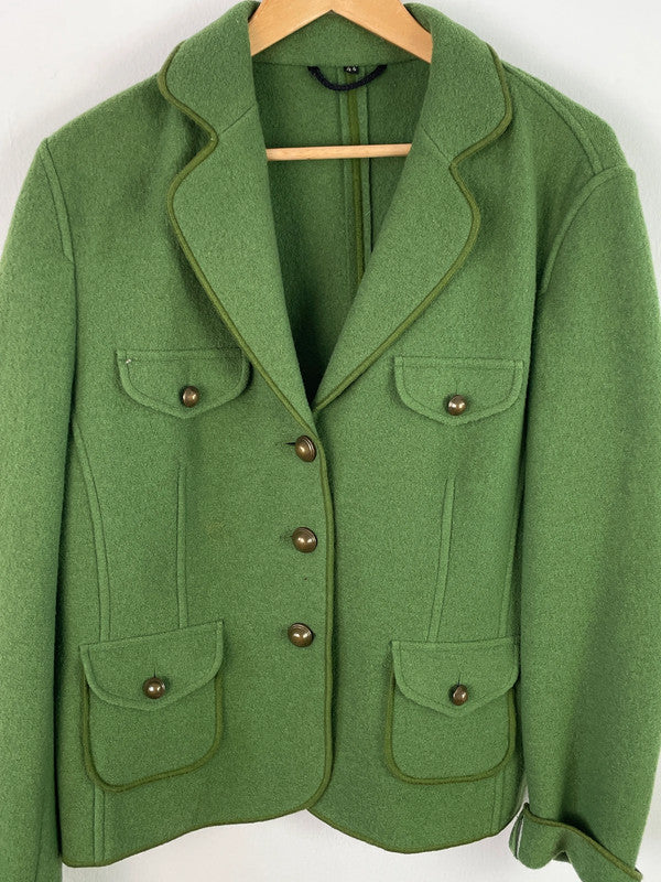 Vintage Damen Jacke aus Schurwolle Gr.44Farbe Grün