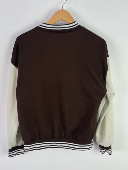 Vintage Herren College Jacke Gr L Farbe Braun