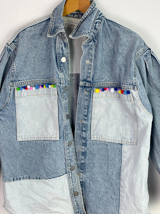 Mango Damen Jeansjacke Gr. S Farbe blau